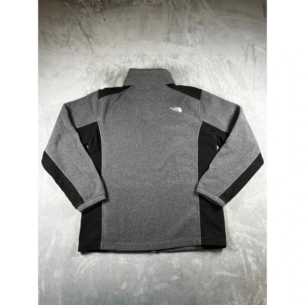 The North Face Jacket Mens Medium Gray Black Fleece Full Zip Outdoor‎ Hiking